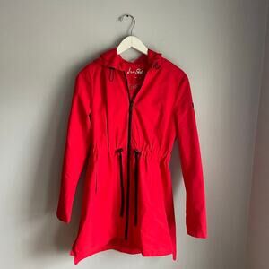 Sam Edelman Bright Red Water Resistant Hooded Coat Jacket Red Ridding Hood sz S